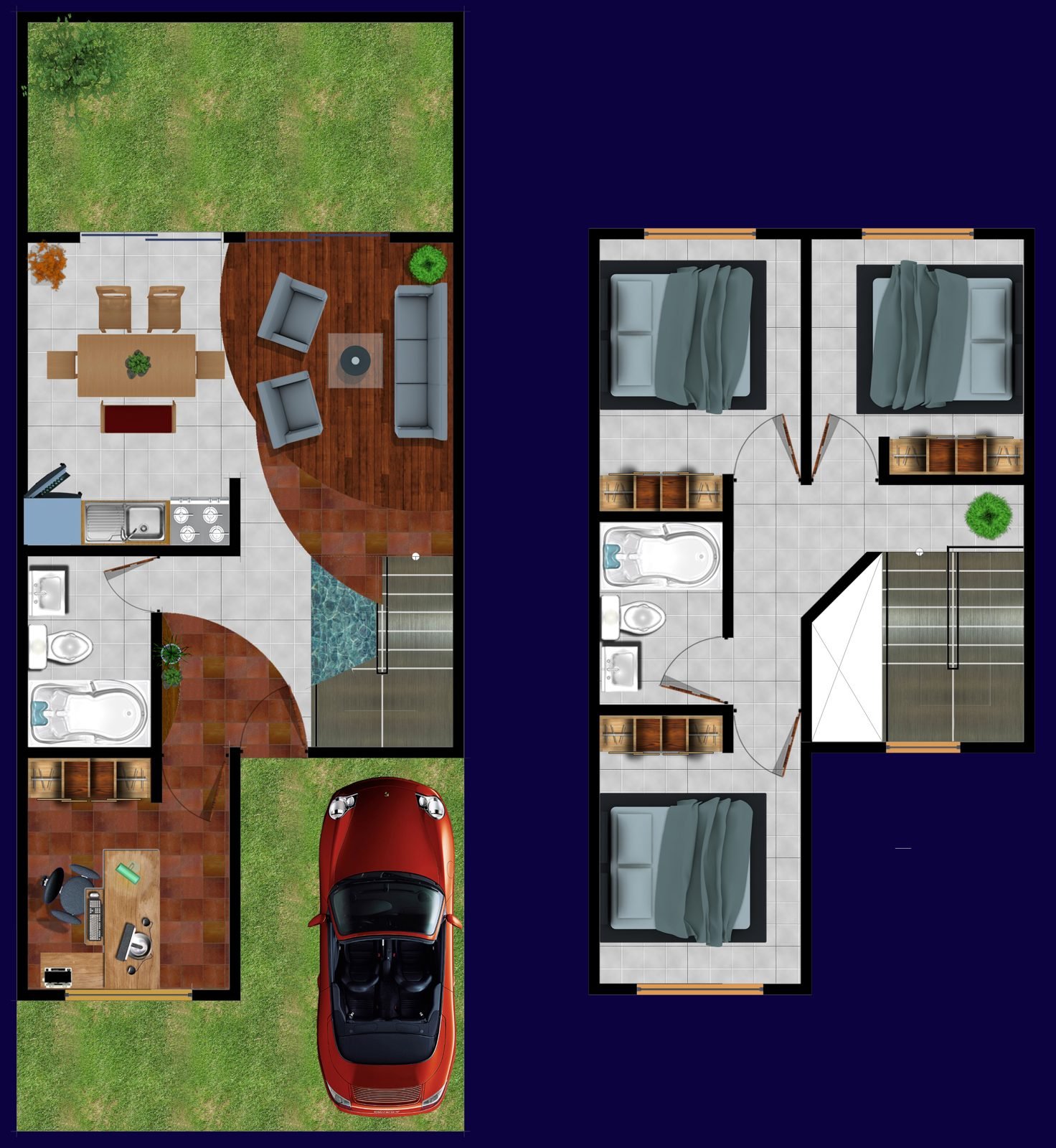 Planos de casa 14 de 6.00 × 15.00 m