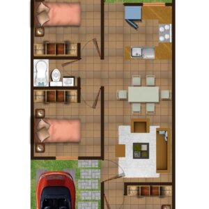 Planos de casa 17 de 6.50 × 15.00 m