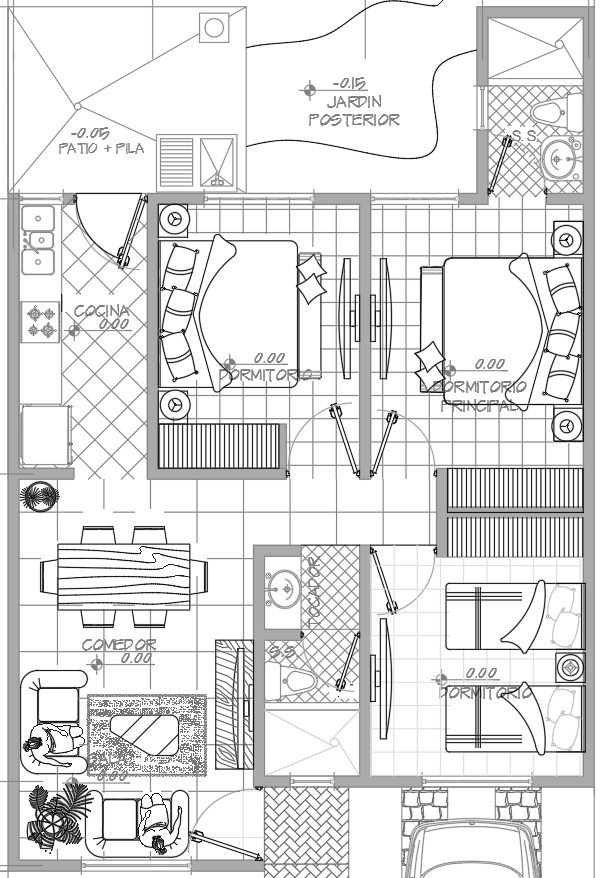 Planos de casa 22 de 8.00 × 11.801 m