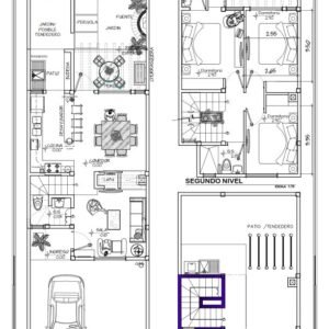 Planos de casa 24 de 6.05 × 22.00 m