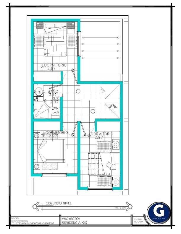 Planos de casa 25 de 5.5 × 10.24 m