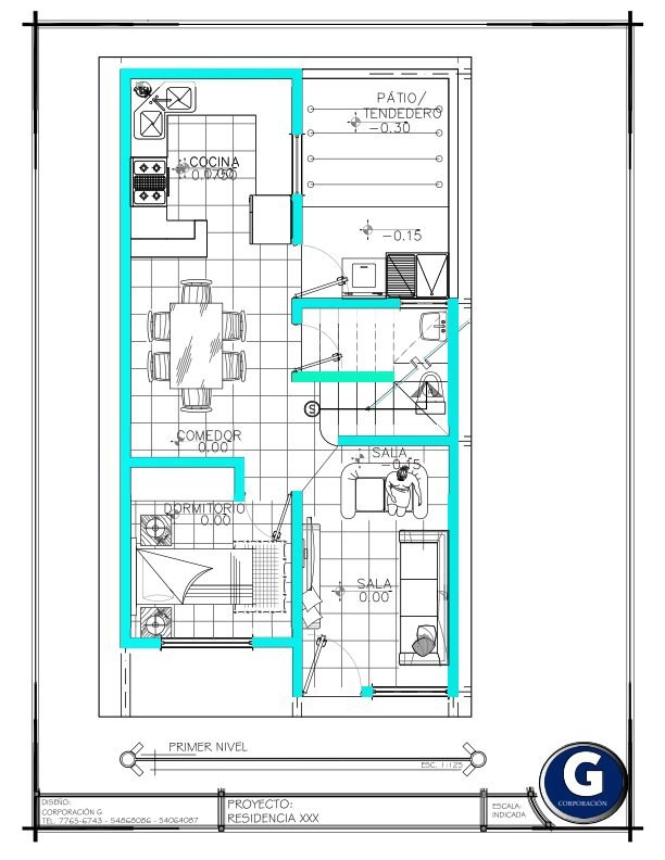 Planos de casa 25 de 5.5 × 10.24 m
