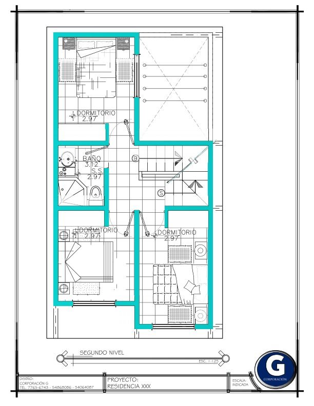 Planos de casa 25 de 5.5 × 10.24 m