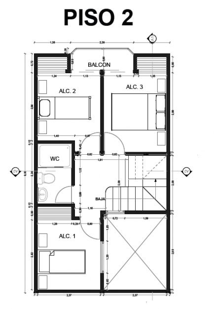 Planos de casa 25 de 5.5 × 10.24 m