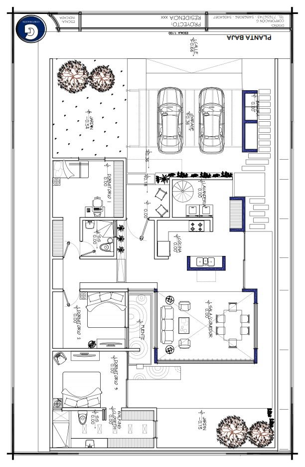 Planos de casa 39 de 12.10 × 20.78 m