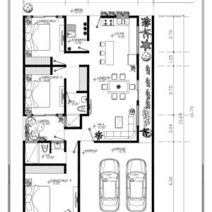 Planos de casa 41 de 10.00 × 16.70 m