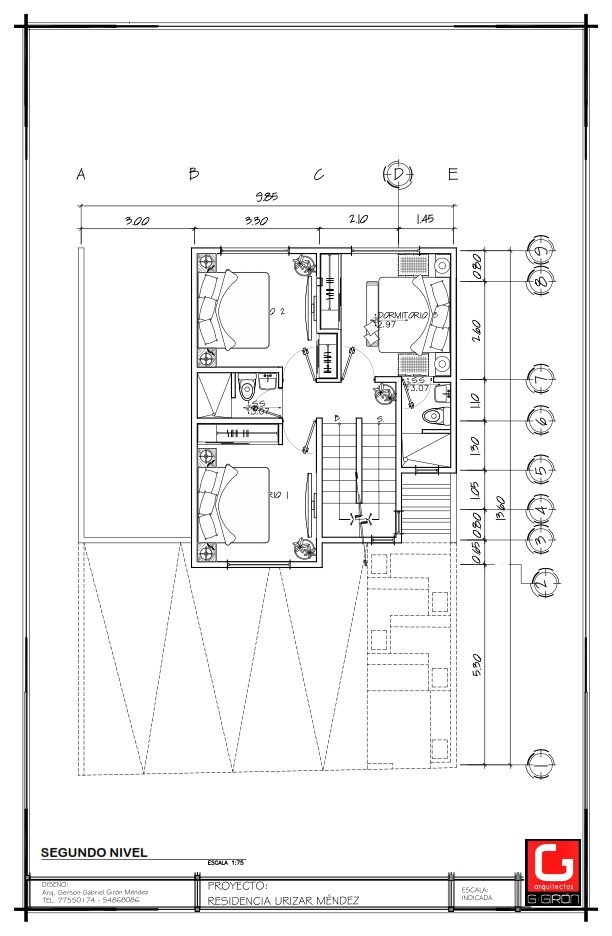 Planos de casa 43 de 10.00 × 20.00 m
