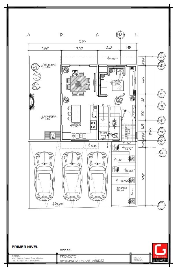 Planos de casa 43 de 10.00 × 20.00 m