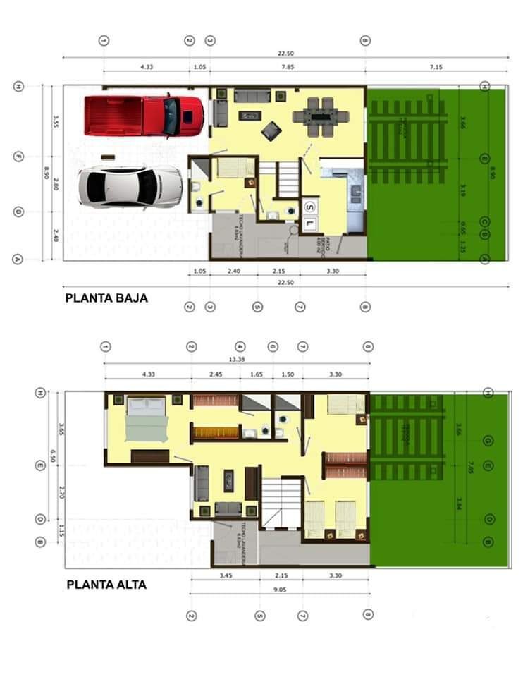 Planos de casa 43 de 10.00 × 20.00 m