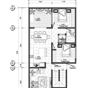 Planta amueblada de la casa 10