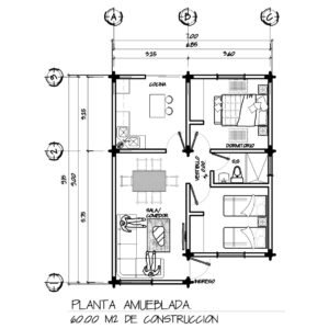 Planta amueblada de la casa 48