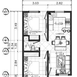 Planta amueblada de la casa 49