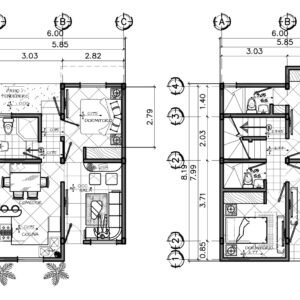 Planta amueblada de la casa 55