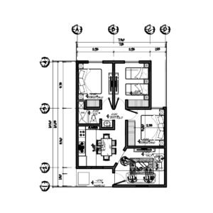 Planta amueblada de la casa 6