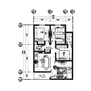 Planta amueblada de la casa 8